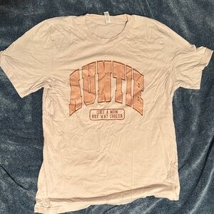 Auntie Graphic Tee - Beige with Rust Lettering